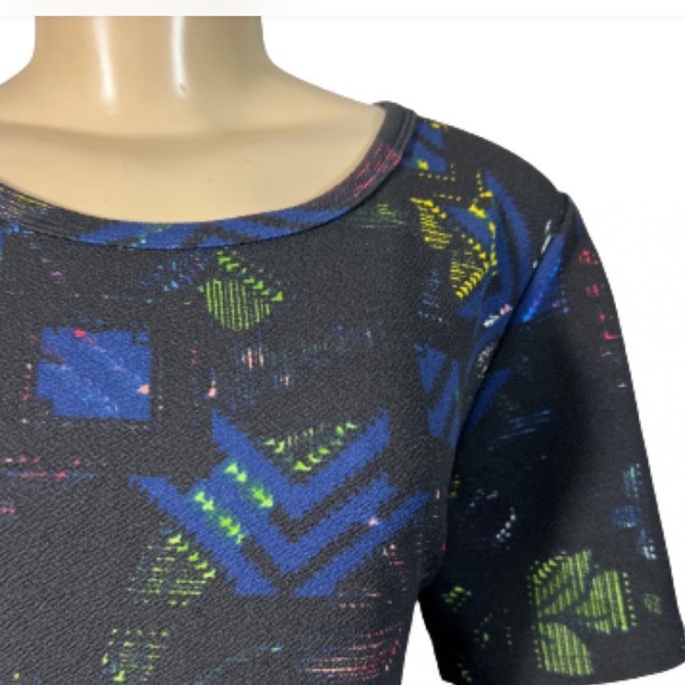 LuLaRoe Ameila Dress NWT Blue Black Pink Print Fit and Flair Size XL - Picture 11 of 11